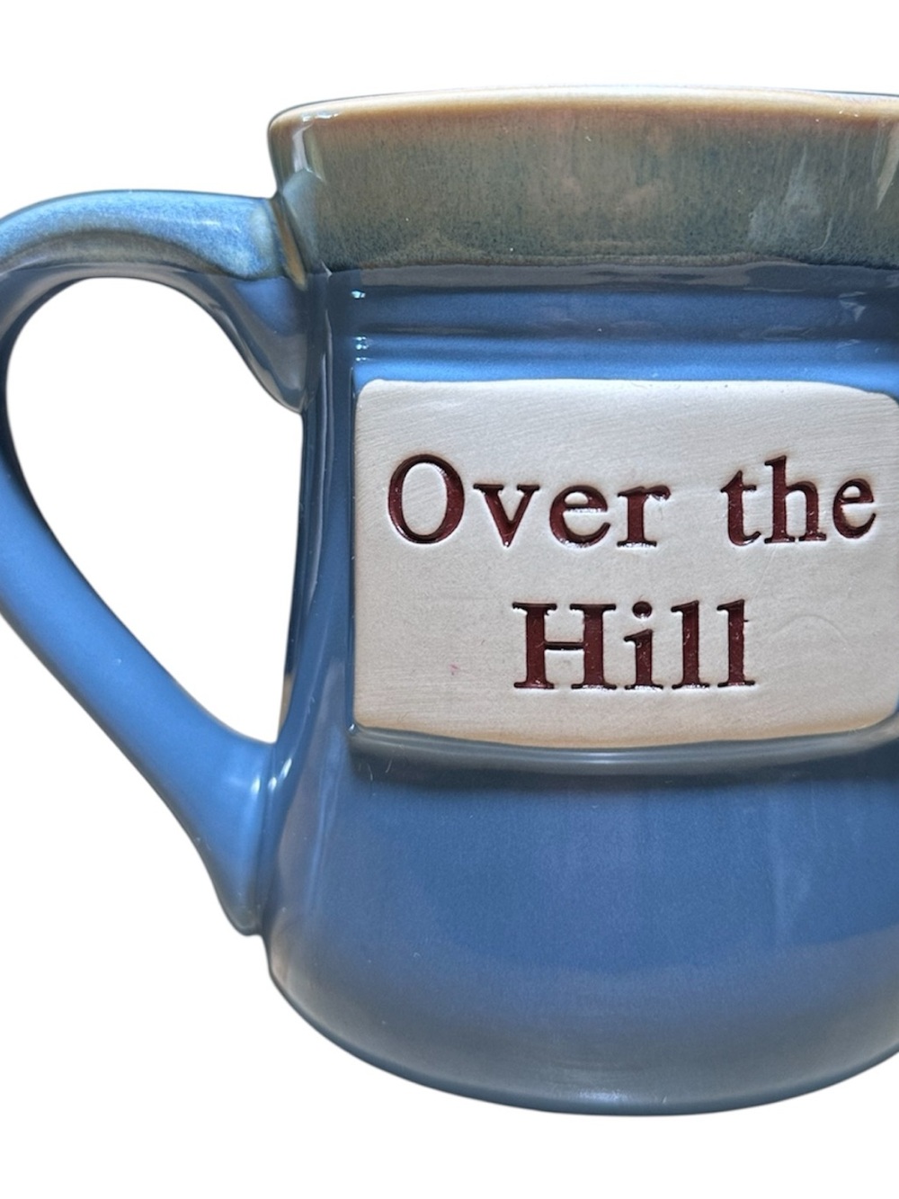 Over the Hill Blue Ceramic Mug by